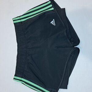 Women's Adidas Athletic Short. Charcoal and Green. Size S.